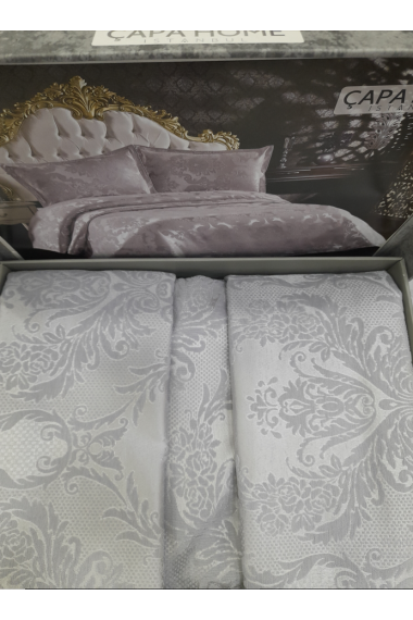 Beste Şönil Jakarlı Çift Kişilik Pike Takımı-gri