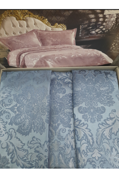 Beste Şönil Jakarlı Çift Kişilik Pike Takımı-indigo