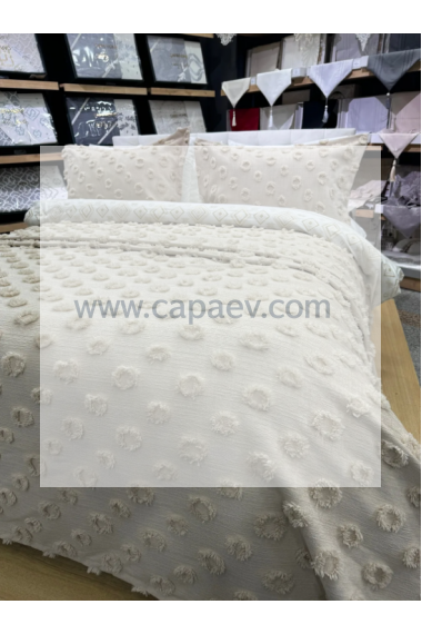 HAYAL Lüks Şönil Yatak Örtüsü - BEJ