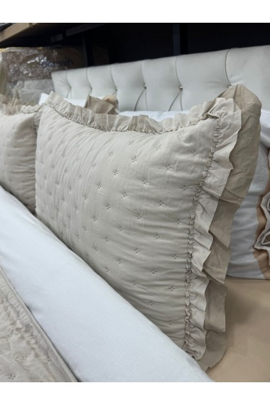 River Çapa Home Fırfırlı  Yatak Örtüsü Tek Kişilik - Bej