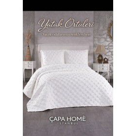 Hayal Krem Lüks Şönil Yatak Örtüsü