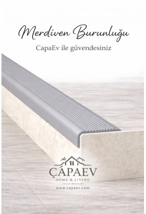 Gri Renk Pvc Merdiven Burunluğu Oluklu Kaymayı Önleyici Pvc Merdiven Burunluğu