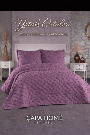 Hayal Gül kurusu Lüks Şönil Yatak Örtüsü