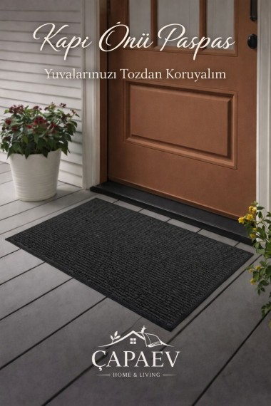 Nem Alıcı Toz Kontrol Paspası Kapı Önü Toz&Nem Kontrol Paspasları 50 cm x 80 cm -ANTRASIT Renk