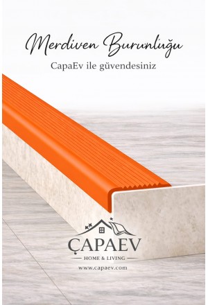 Turuncu Renk Pvc Merdiven Burunluğu Oluklu Kaymayı Önleyici Pvc Merdiven Burunluğu