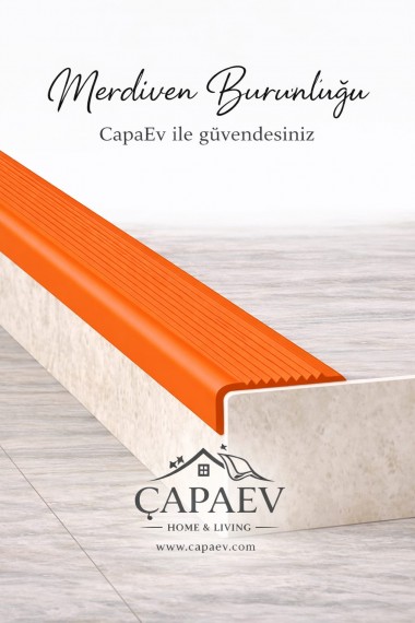 Turuncu Renk Pvc Merdiven Burunluğu Oluklu Kaymayı Önleyici Pvc Merdiven Burunluğu