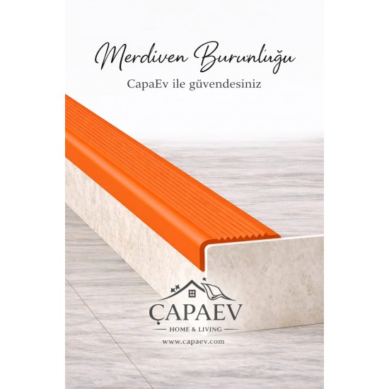 Turuncu Renk Pvc Merdiven Burunluğu Oluklu Kaymayı Önleyici Pvc Merdiven Burunluğu