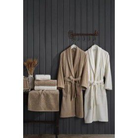 Ilay Bornoz Set Krem&capi
