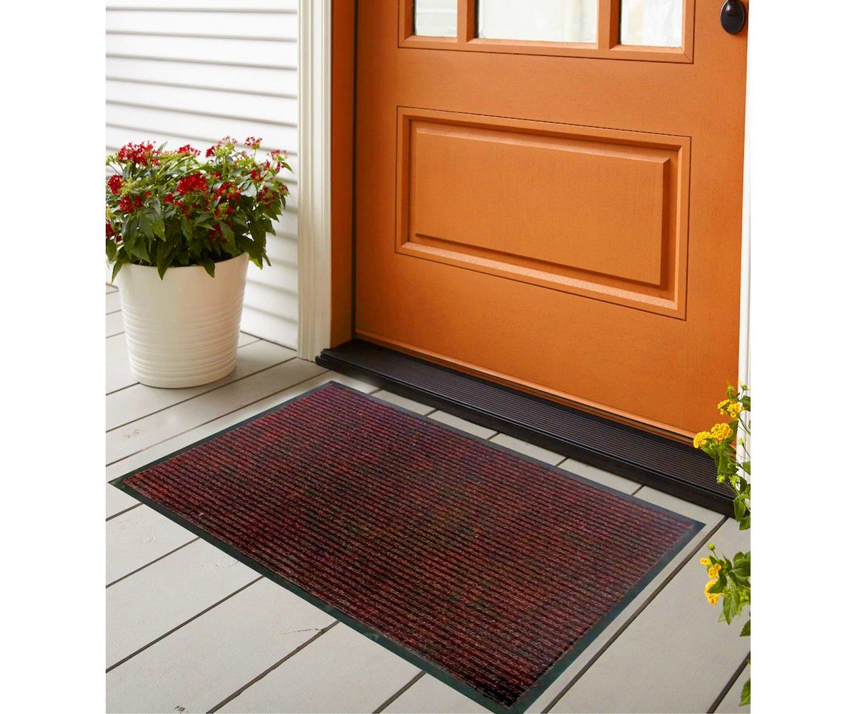 Nem Alıcı Toz Kontrol Paspası Kapı Önü Toz&Nem Kontrol Paspasları 50 cm x 80 cm -Bordo Renk